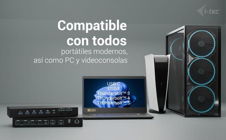 Produktbild i-tec USB-C KVM DS for 3 Hosts, USB-C (USB-C, 10 Ports)