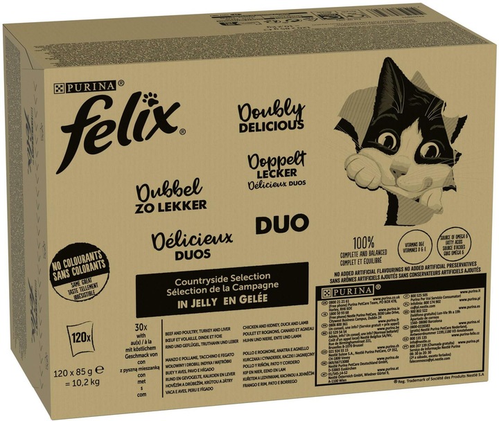 Image du produit Felix Une viande doublement savoureuse (Adulte, 120 pcs, 10200 g)
