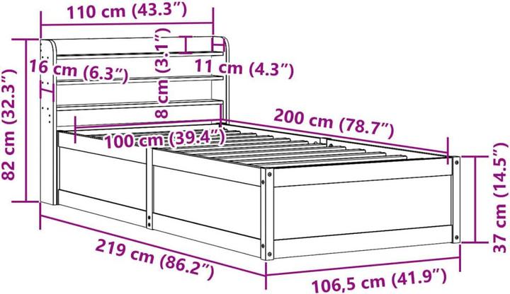 Image du produit vidaXL Bettrahmen (100 x 200 cm)
