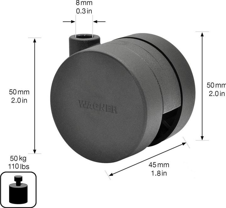 Produktbild Wagner System Doppellenkrollen konkav