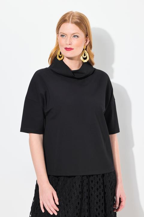 Produktbild Ulla Popken Sweatshirt, Oversized, Schalkragen, Halbarm (50, 52)