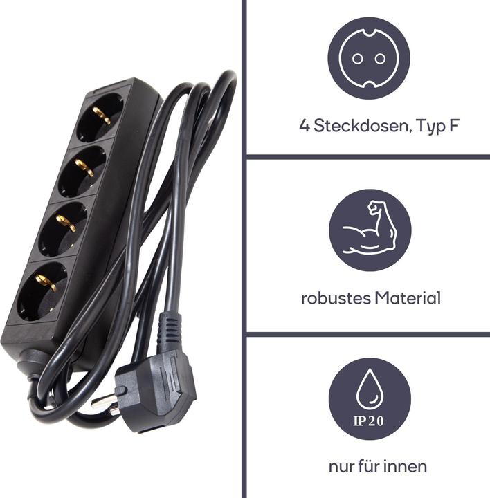 Image du produit Perel EB4BL-G (4x, CEE 7/3, 1.50 m)