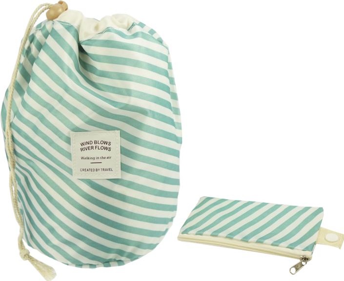 Immagine prodotto Borsa da viaggio Beauty, a righe bianche e turchesi, vuota