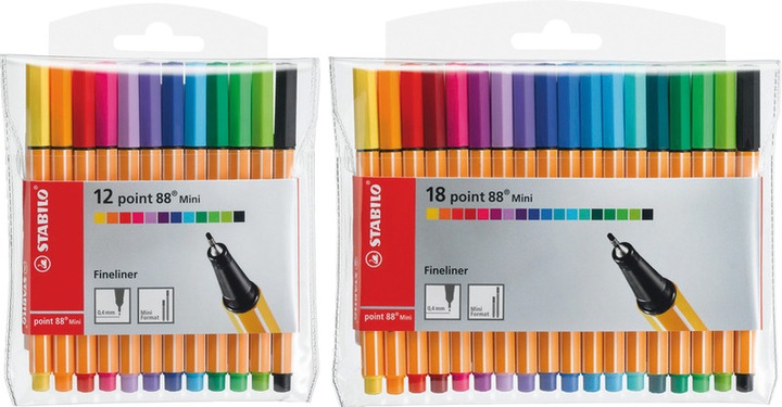 Image du produit STABILO Point 88 Mini Fineliner (Multicolore, 12 x)