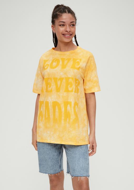 Produktbild S.Oliver T-Shirt Batikshirt mit Statement-Print (XS)