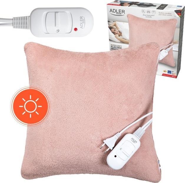 Produktbild Adler AD 7444 Electric heating pad, Super soft, 2 heat settings, 38x38 cm, Pink (38 x 38 cm)