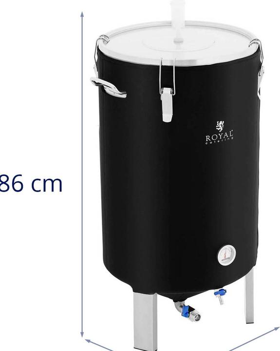 Actual product image Royal Catering Fermenter Edelstahl Fermentierkessel Gärkessel mit Isoliermantel 70 L 0 - 40 °C