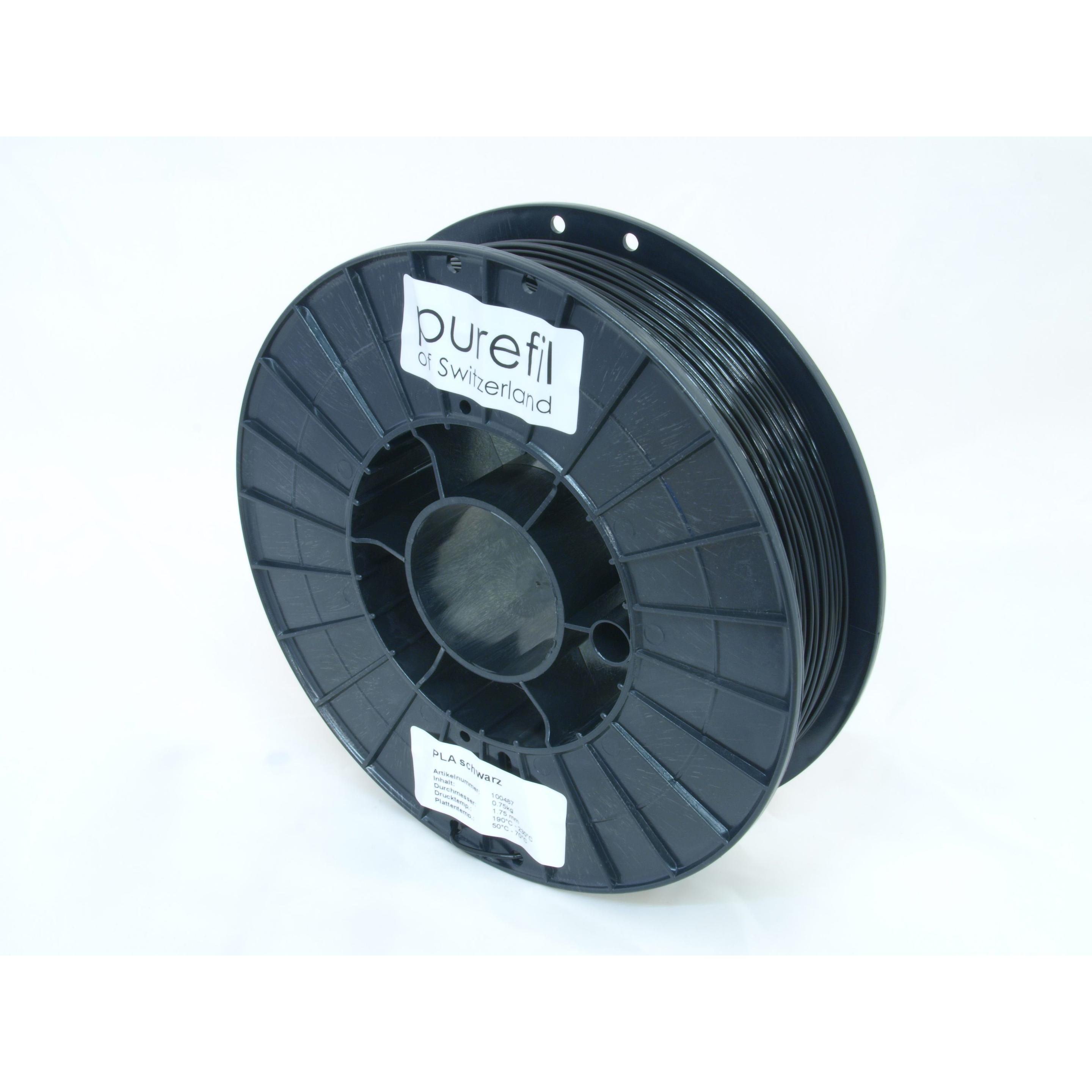 Purefil Filament (PLA-R, 1.75 mm, 750 g, Schwarz), 3D Filament, Schwarz