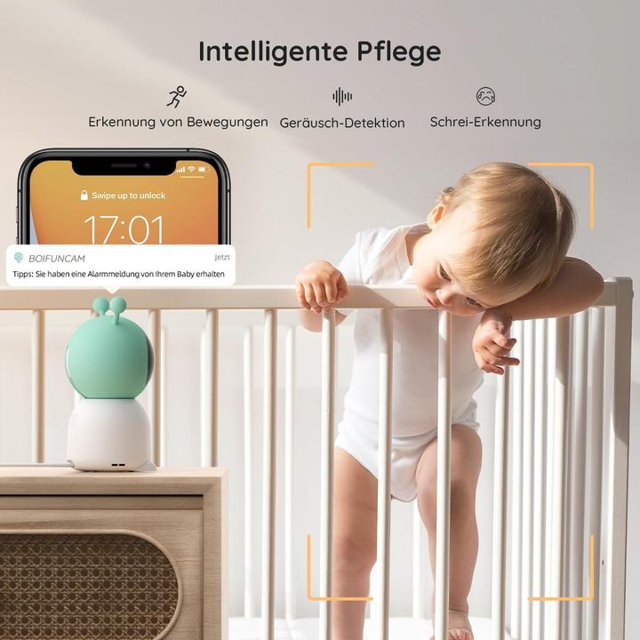Produktbild Boifun Babyphone mit Kamera, 2K HD, Automatische Verfolgung (Babyphone mit Kamera)
