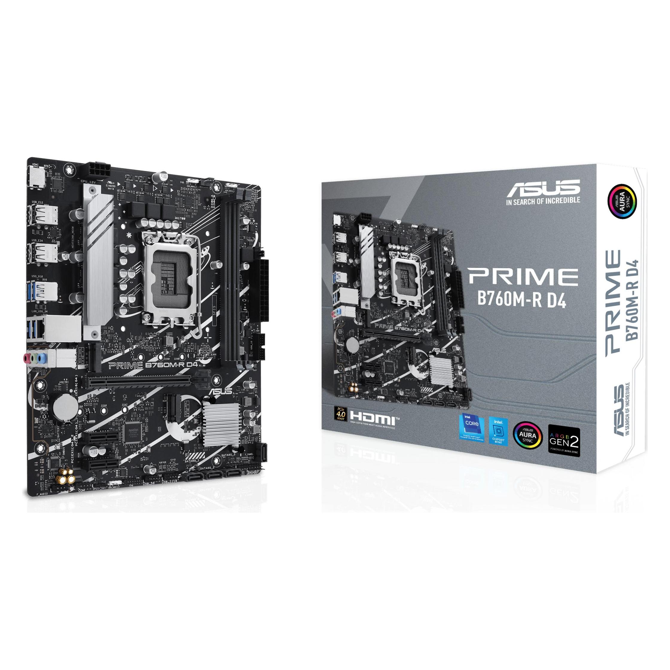 ASUS PRO B760M-R (LGA 1700, Intel B760, mATX), Mainboard