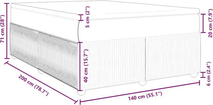 Produktbild vidaXL Boxspringbett (140 x 200 cm)