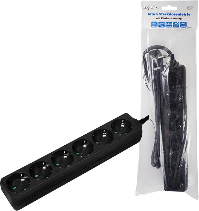 Actual product image LogiLink Socket strip (6 x, CEE 7/3, 1.50 m)