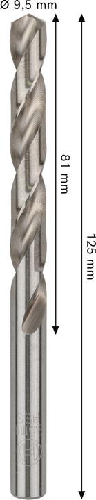 Image du produit Bosch Professional Zubehör Foret hélicoïdal PRO Metal HSS-G, 9,5 x 81 x 125 mm (9,5 mm)