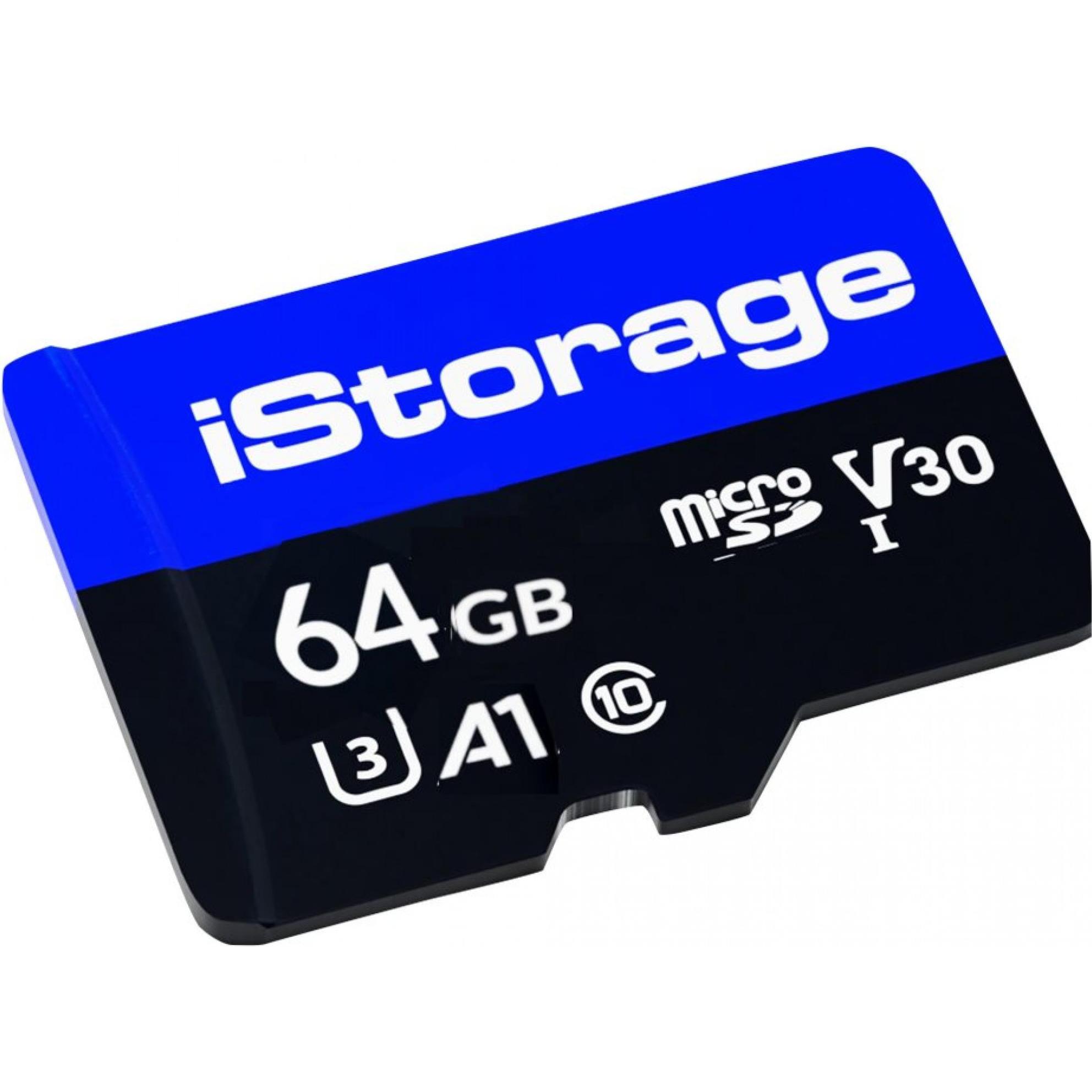 Thumbnail - iStorage microSD (1-Pack) (64 GB, microSDXC, U3, UHS-III), Speicherkarte, Blau, Schwarz