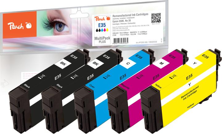 Image du produit Peach ml, Cartouches d'encre Spar Plus compatibles avec No. 35 (C, CF, M, Y)