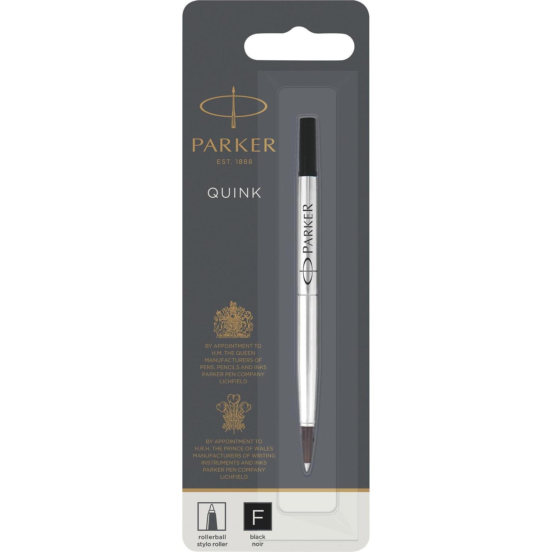 Parker Pen, Ersatzpatrone, Quinkflow Mine Rollerball (Ersatzmine, Schwarz, 0.50 mm)