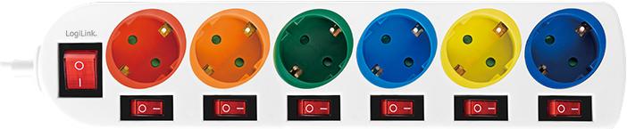 Produktbild LogiLink 6x CEE 7/3 (6 x, CEE 7/3, 1.50 m)