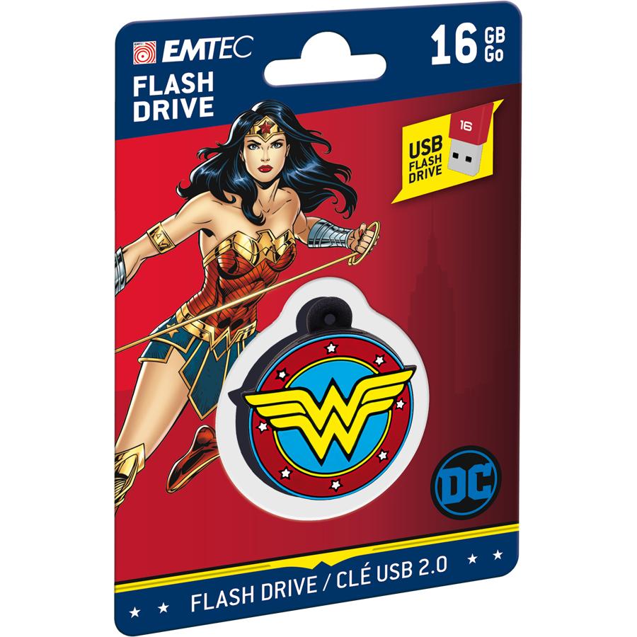 Emtec DC Comics Collector Wonderwoman (16 GB, USB 2.0, USB-A), USB Stick, Mehrfarbig