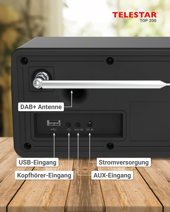 Produktbild Telestar TOP 200 DAB+ Internetradio schwarz (Internetradio, DAB+, UKW, WLAN, Bluetooth)