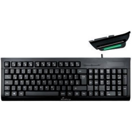 MediaRange TASTATUR QWERTZ SCHWARZ MROS114 mit Kabel SmartCard (DE, Kabelgebunden), Tastatur, Schwarz