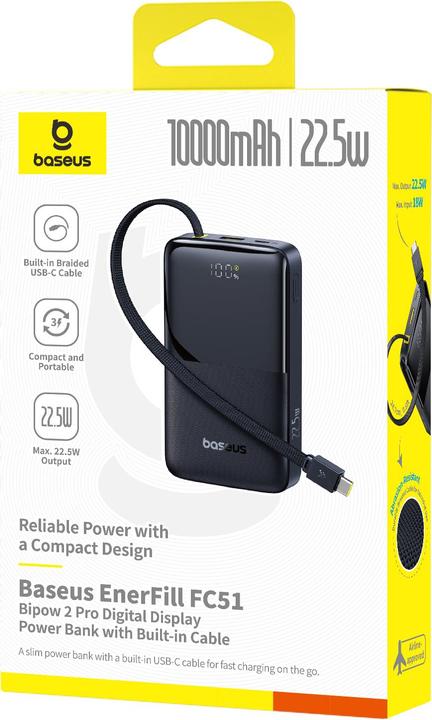 Actual product image Baseus EnerFill FC51 Bipow2 Pro Power Bank 22,5W 10000mAh (10000 mAh, 22.50 W)