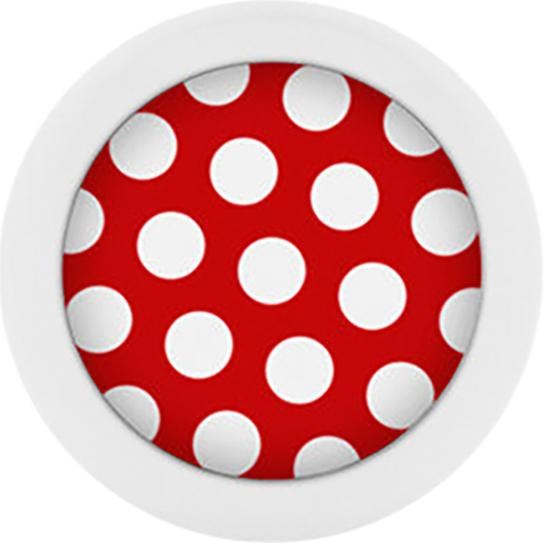 Produktbild Star Piercing Micro Kugel Pure White mit Polka Dots rot/weiss (ohne Messing, Chirurgenstahl 316L)
