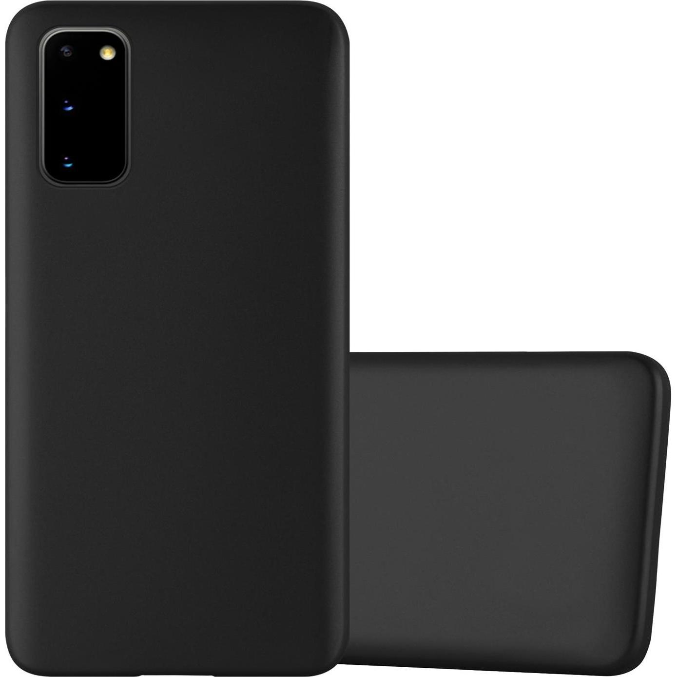 Cadorabo TPU Matt Metallic Cover (Samsung Galaxy S20+), Smartphone Hülle, Schwarz