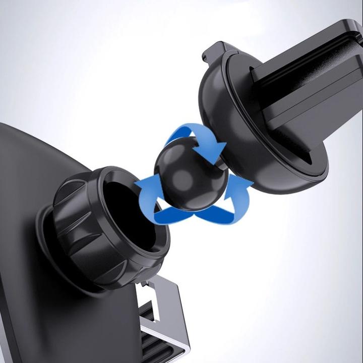 Actual product image Hurtel Gravity smartphone car holder, black air vent grille (YC08)