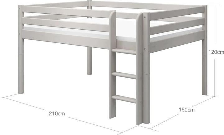 Produktbild Flexa Halbhohes Bett Classic mit gerader Leiter 140x200cm (140 x 200 cm)