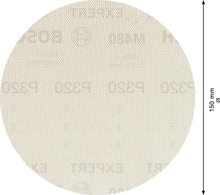 Image du produit Bosch Professional Zubehör Filet abrasif Expert M480 pour ponceuse excentrique, 150 mm, G 320, 5 pièces (P320)