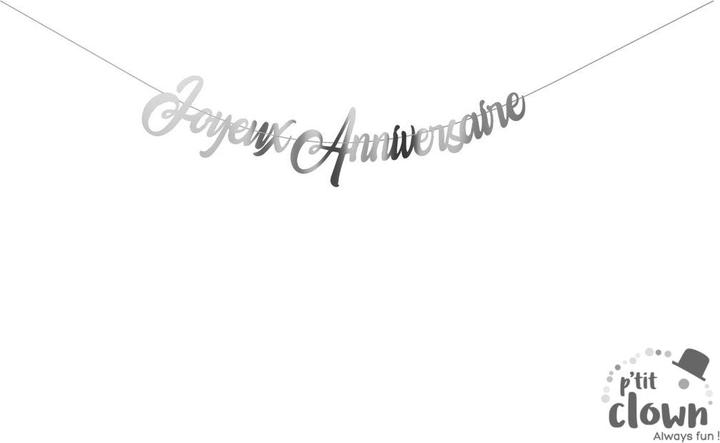 Immagine prodotto P'tit Clown Catena da lettera Happy Birthday con scritta argentata (1 pz.)