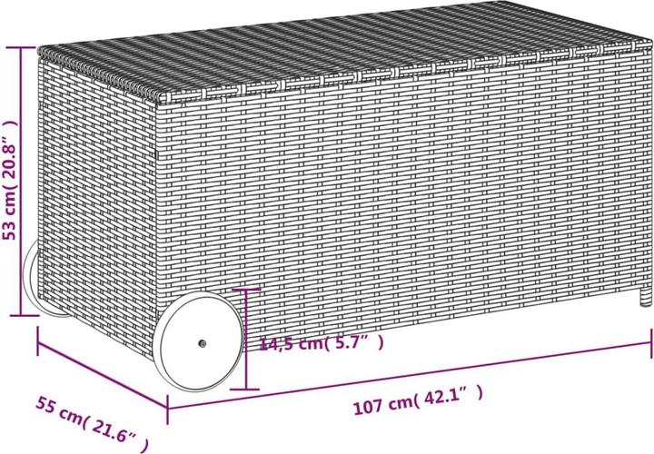 Actual product image vidaXL Garden chest with castors 190L