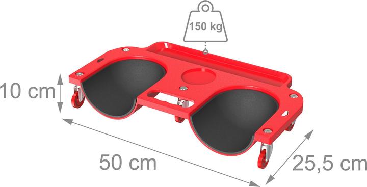 Actual product image Relaxdays Knierollbrett mit Werkzeugablage