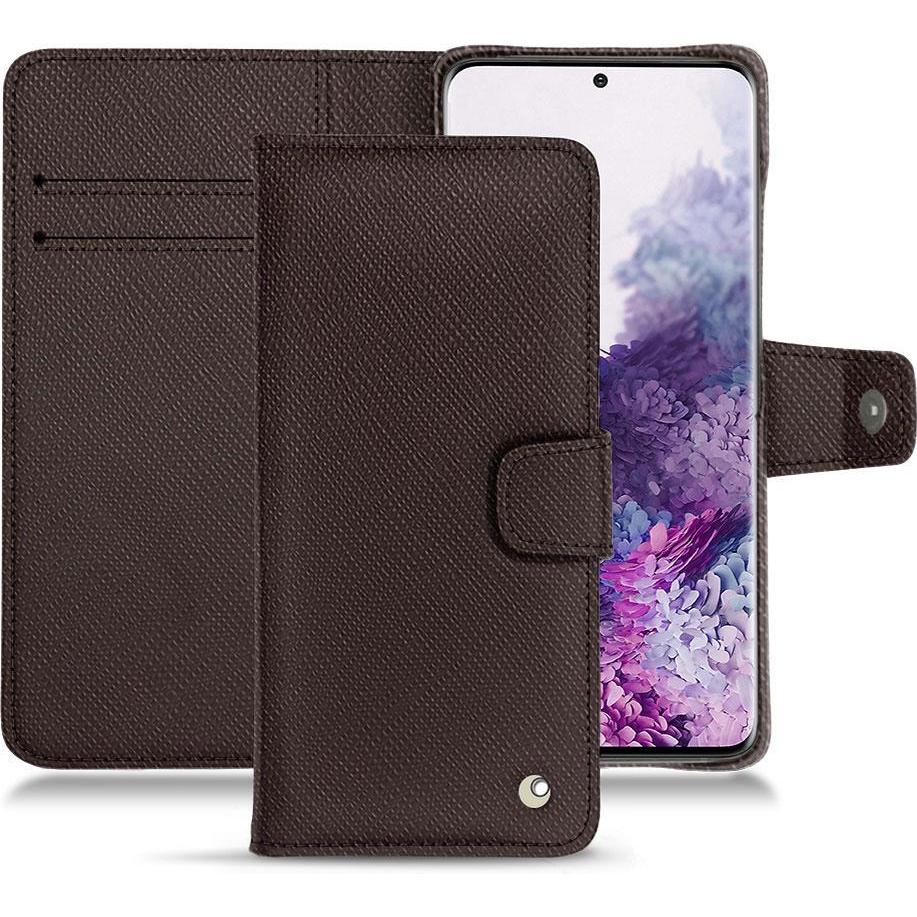 Noreve Lederschutzhülle Wallet (Samsung Galaxy S20+), Smartphone Hülle, Braun
