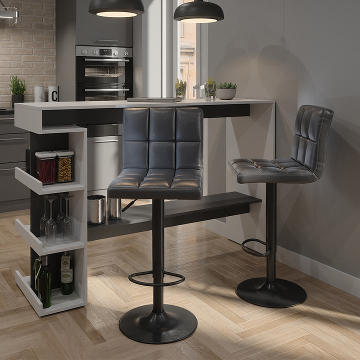 Produktbild Vicco Barhocker 2er Set Sena, Grau/Schwarz, 42 x 94 cm