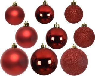 Produktbild Decoris Kunststoff Weihnachtskugeln Matt, Glitzer Mix (26x)