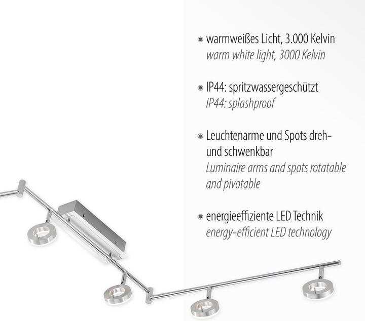 Produktbild Paul Neuhaus LED Deckenlampe IP44 matt IP44 Badleuchte (750 lm)