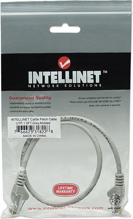 Actual product image Intellinet Patch cord U/UTP Lever protection (U/UTP, CAT5e, 0.45 m)