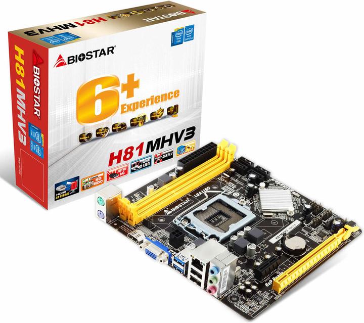 Actual product image Biostar H81MHV3 (LGA 1150, Intel H81, mATX)