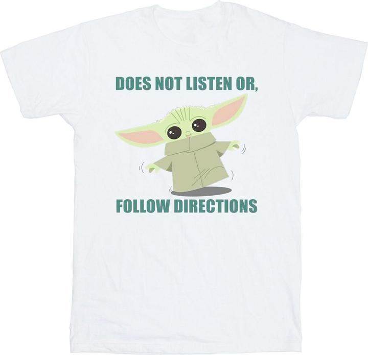 Immagine prodotto Star Wars The Mandalorian Grogu Does Not Listen Maglietta Ragazzi (152, 158)