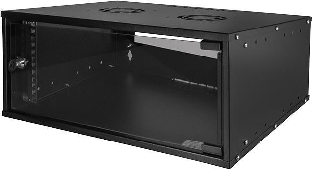 LogiLink 19" wall-mounted distributor ECO, 4 U, mounted, black (4 RU, 19 inch rack)