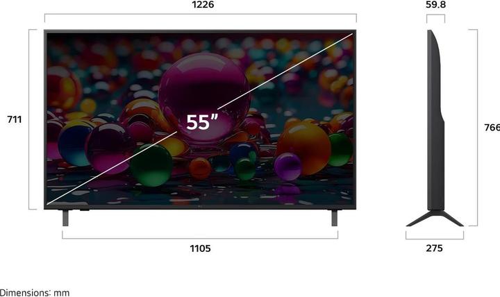 Actual product image LG 55UA75006LA (55", UA75, LED, 4K, 2025)