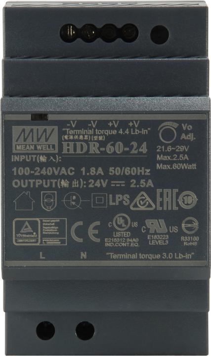 Produktbild LevelOne ind. Netzteil POW-2421 24VDC DIN-Schiene