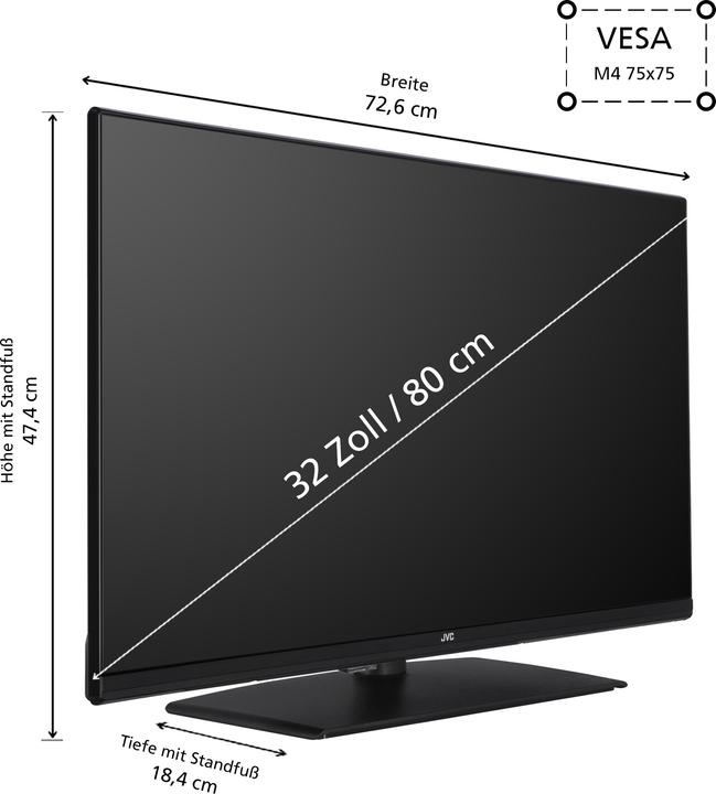 Actual product image JVC LT-32VH4455 bw LED TV (32", LCD, HD, 2024)