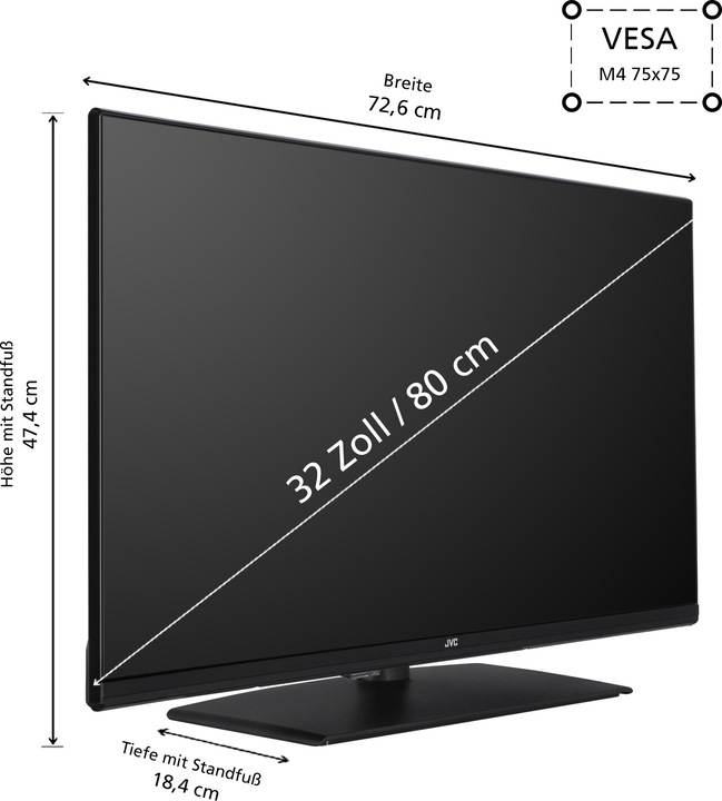 Produktbild JVC LT-32VH4455 sw LED-TV (32", LCD, HD, 2024)