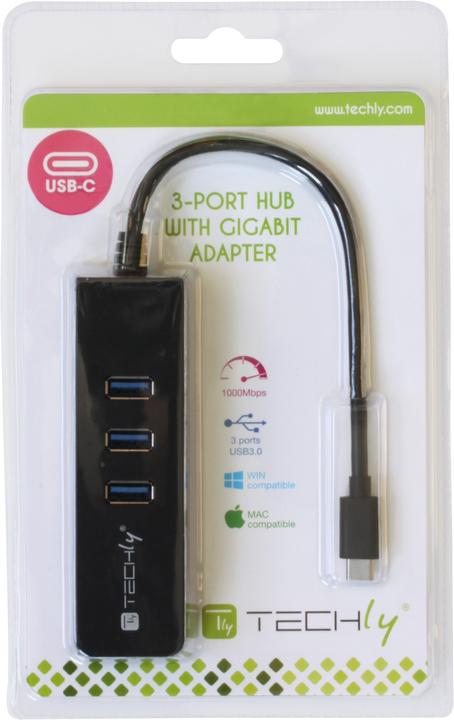 Actual product image Techly IDATA-USB-ETGIGA-3U2 (USB-C, 4 ports)