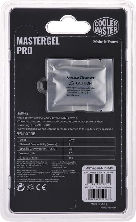 Actual product image Cooler Master Thermal compound MasterGel Pro (8 W/m K, 12 g)