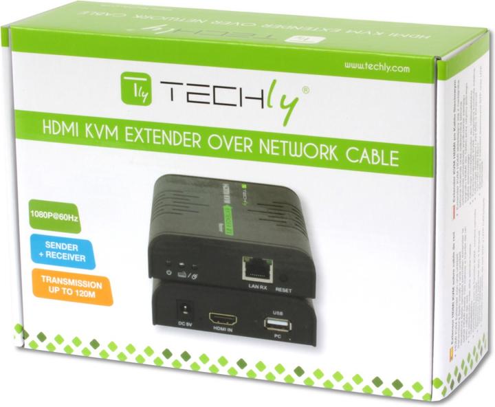 Actual product image Techly HDMI KVM Extender over network cable