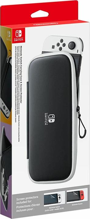 Nintendo Hoesje & beschermfolie - Zwart/Wit (Switch OLED)