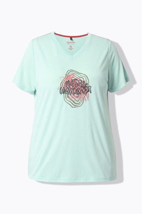 Actual product image Ulla Popken Antibacterial Graphic Lettering Short Sleeve Tee (62)